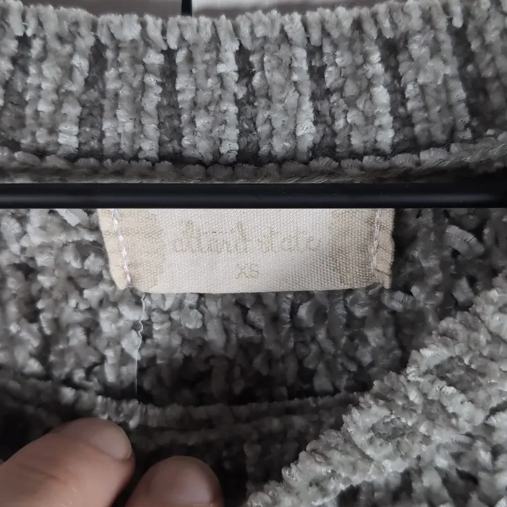 Altar'd State grey chunky knit cropped crewneck sweater soft cozy pullover top - Picture 2 of 5